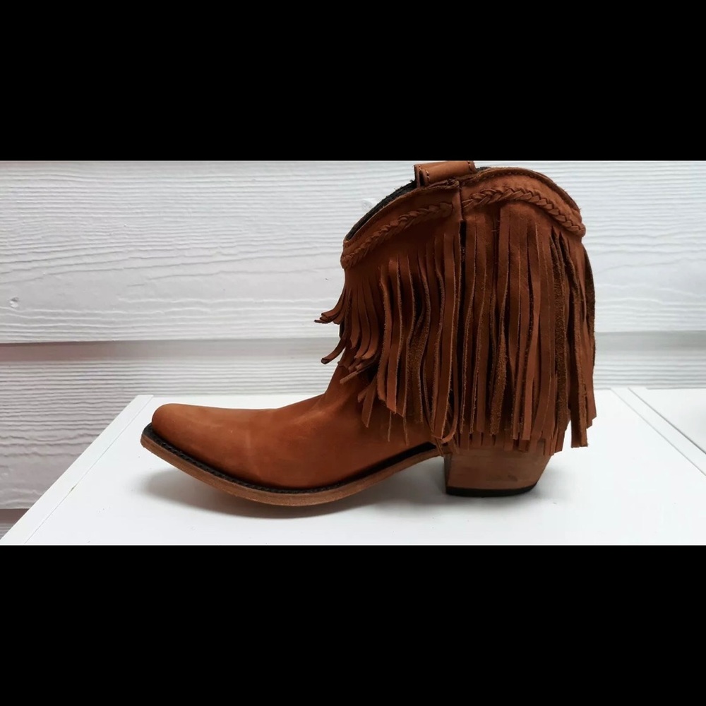 Liberty Black Vegas Papaya Fringe Booties - Picture 4 of 6